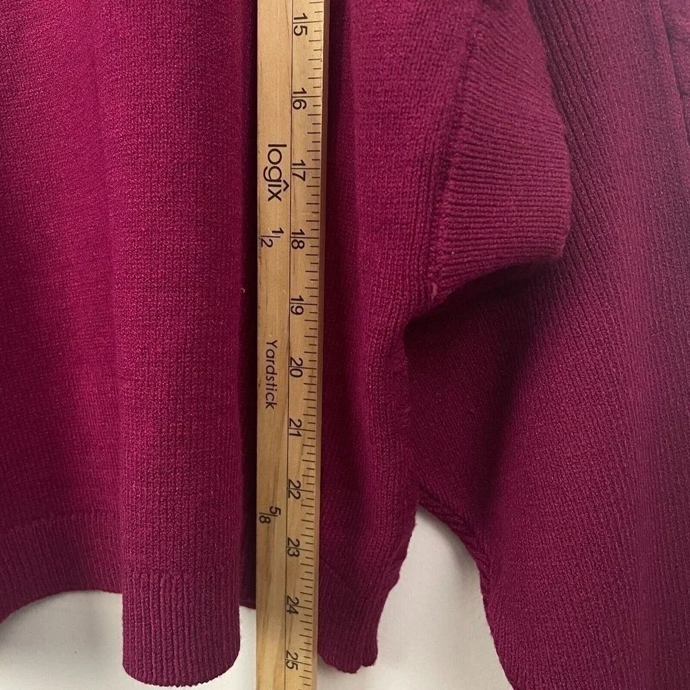 Marc New York Andrew Marc Women's Red Plum Turtleneck Cable Knit Sweater Size L‎